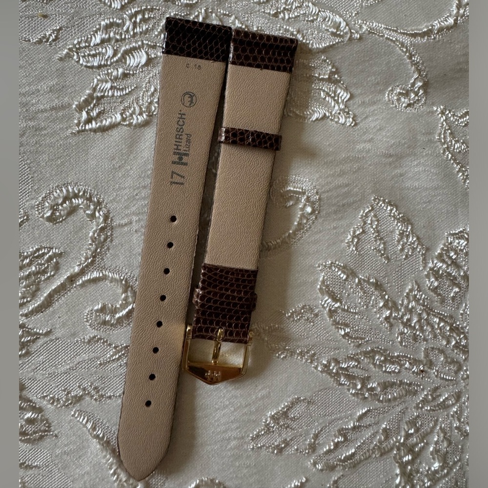 Hirsch Lizard Watch Strap 17mm Brown - Picture 2 of 2